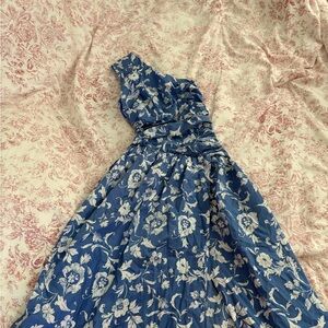 Abercrombie & Fitch Asymmetrical Blue Floral Dress